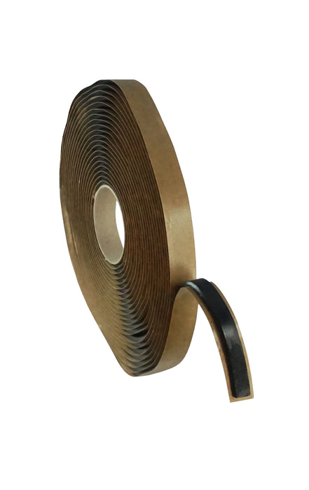 WRS 1/8" x 3/8" Double-Sided Butyl Glazing Tape  -  25 Ft Roll, Black