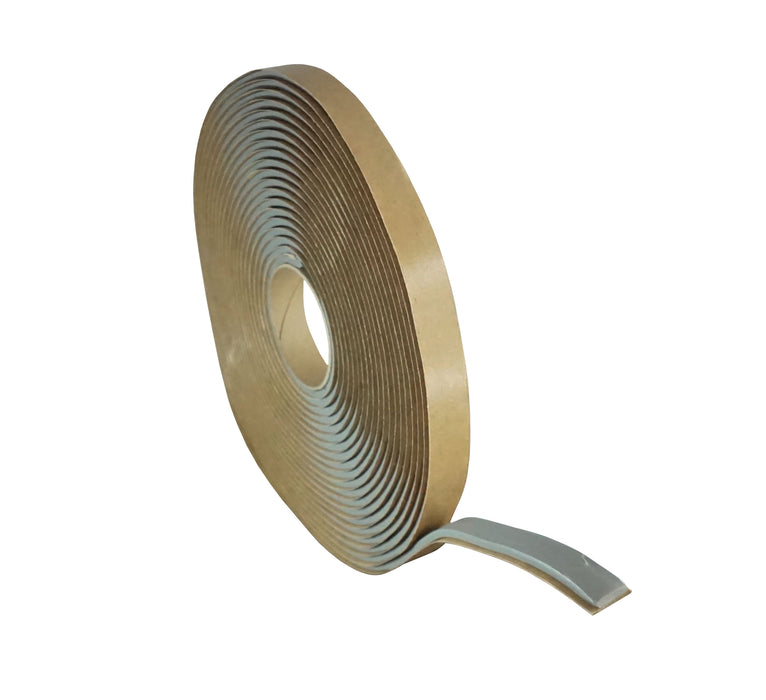 WRS 1/8" x 3/8" Double-Sided Butyl Glazing Tape - 25 Ft Roll, Grey