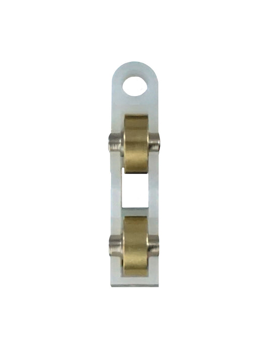 WRS Dual Sliding Window Roller Without Cap - 7/16" Brass Wheels