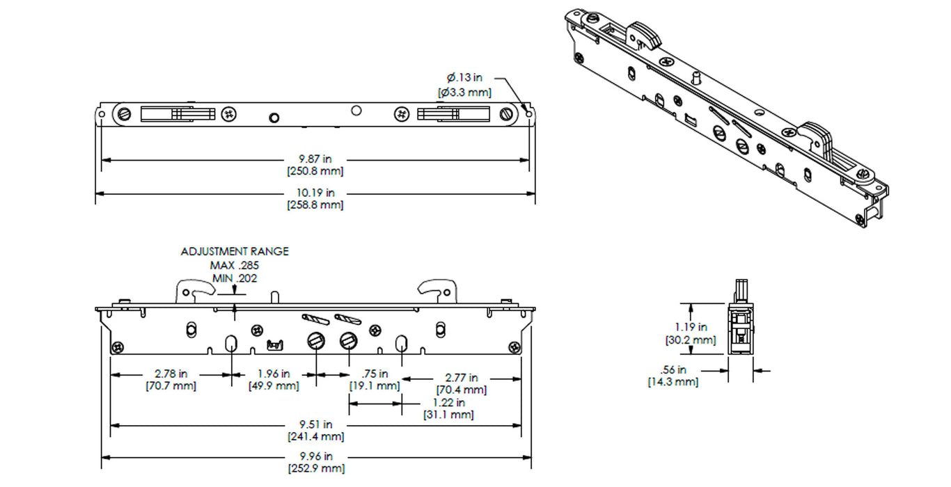 WRS Amesbury Gemini II Internal Lock with Trimplate