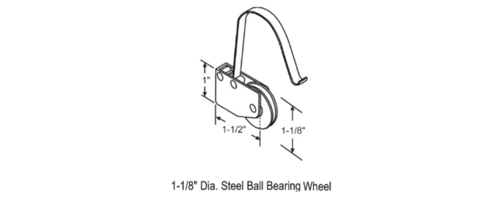 WRS Metal Sliding Screen Door Roller - 1-1/8"