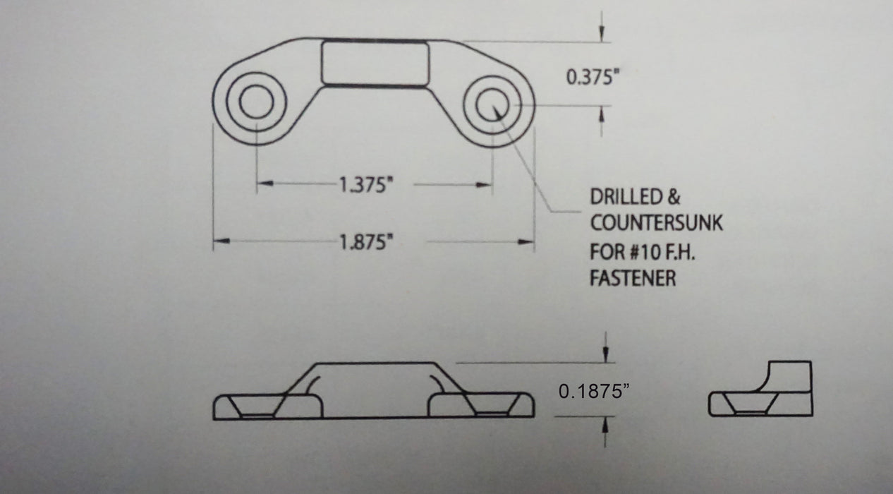 WRS 1-3/8" Cam Handle Keeper - Medium White Bronze
