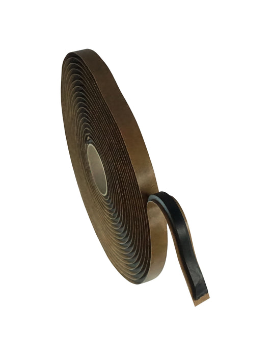 WRS 3/16" x 3/8" Double-Sided Butyl Glazing Tape  -  25 Ft Roll, Black
