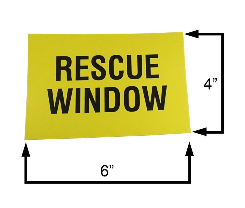 WRS 4" x 6" Rescue Window Label  -  Yellow