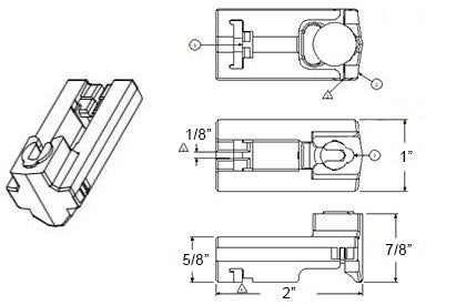 WRS 2" Pivot Locking Shoe - White Nylon, Metal Cam