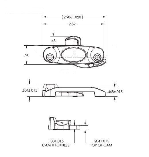 WRS Ashland/Amesbury 2-1/4" Right Hand Sweep Lock - Almond