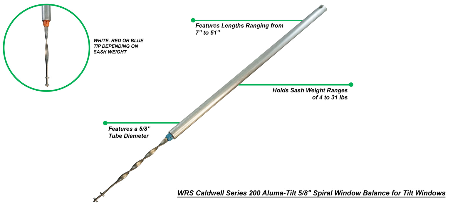WRS Caldwell Series 200 Aluma-Tilt 5/8" Spiral Window Balance for Tilt Windows