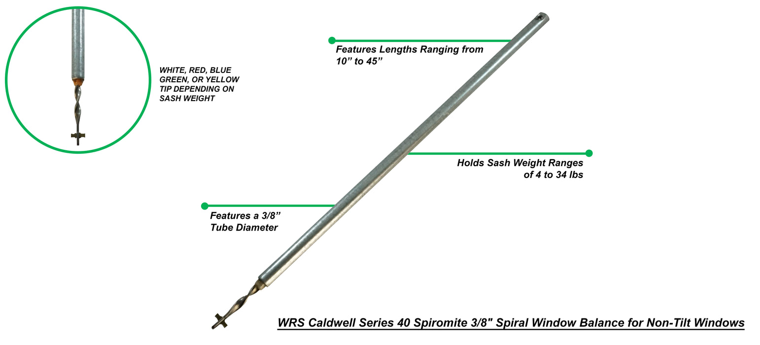 WRS Caldwell Series 40 Spiromite 3/8" Spiral Window Balance for Non-Tilt Windows