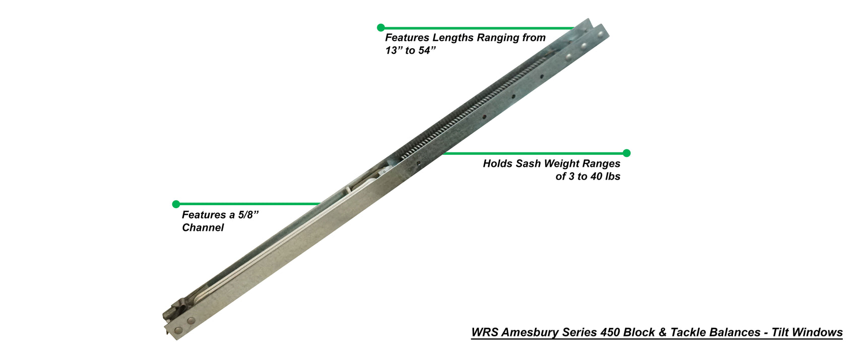 WRS Amesbury Series 450 Block & Tackle Balances - Tilt Windows