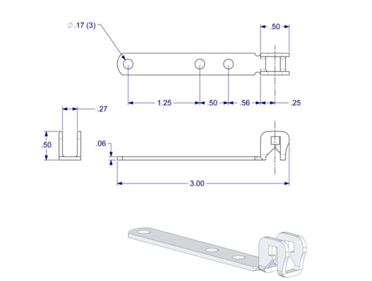 WRS 3" Stamped Steel Spiral Balance Bracket  -  100 Series