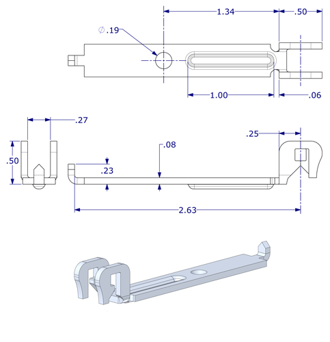 01-13 WRS 2-15/16" Stamped Steel Balance Bracket Diagram