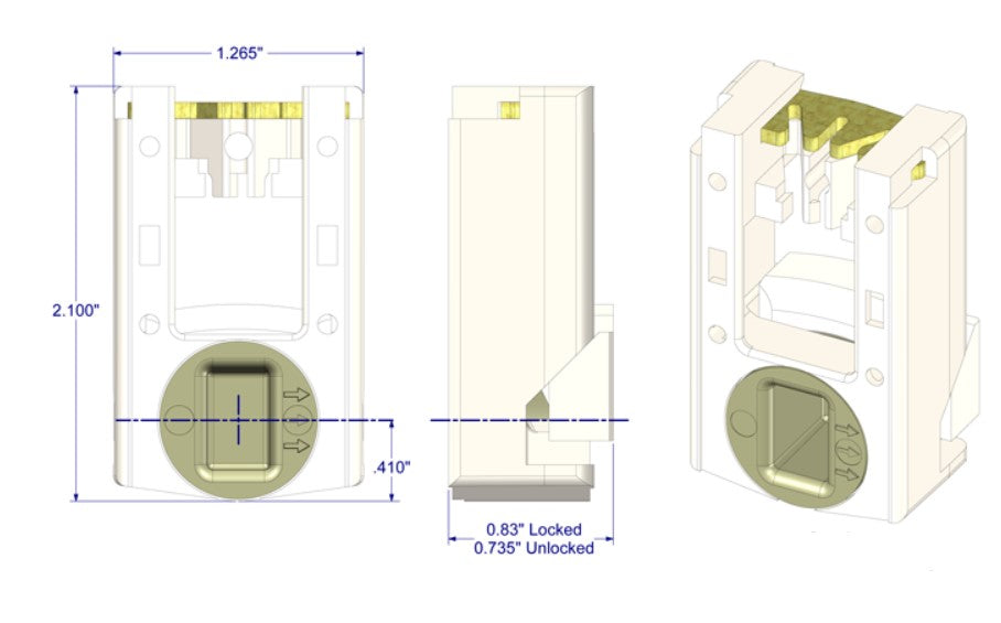 WRS 2-1/16" Pivot Locking Shoe - Natural Cam