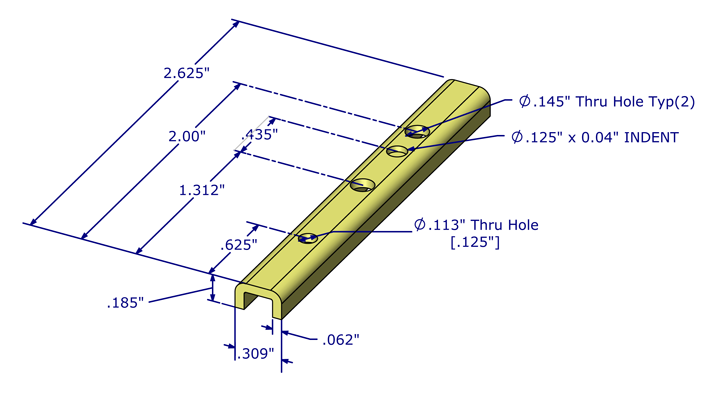 WRS Stamped Steel Pivot Bar -  2.65"
