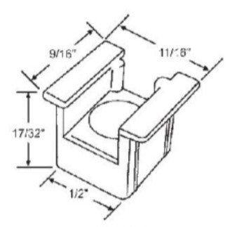 WRS 17/32" Square Sash Guide - White