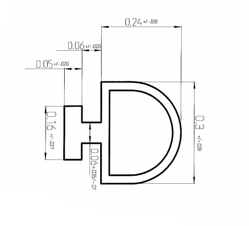 013-41S WRS Hollow Bulb Gasket Weather Stripping
