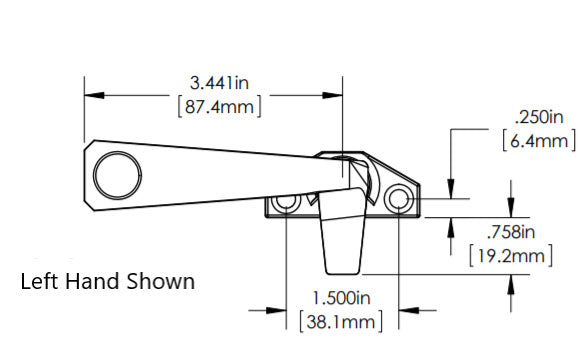 WRS Truth Left Hand Project Out Offset Base Cam Handle with Pole Hole - Chestnut Bronze