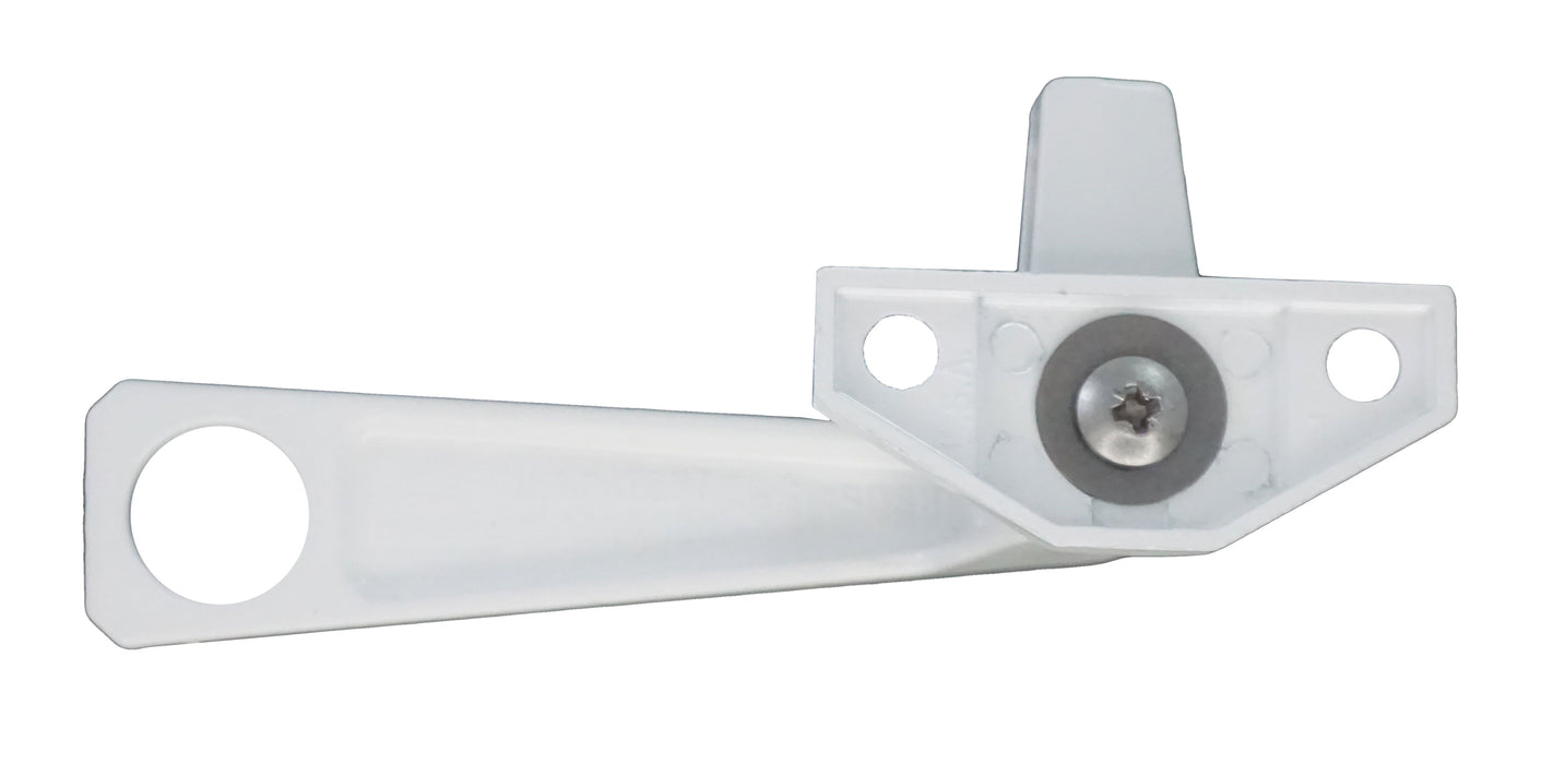 WRS Truth Left Hand Pole-Operated Cam Handle Lock With Offset Base- White