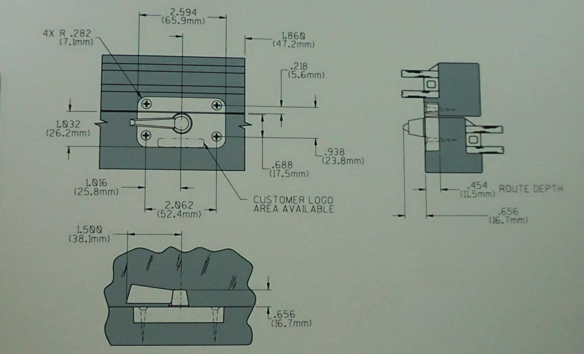 WRS Truth Hardware Flush Mounted, Check Rail Sweep Lock - Clay
