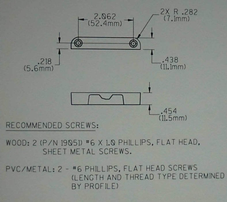 WRS Truth Hardware Flush Mounted, Check Rail Keeper - White