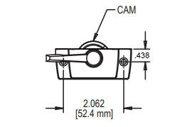 Truth 2-3/8" Trimline Small Cam Sweep Lock Without Lug Slots, Non-Handed - White
