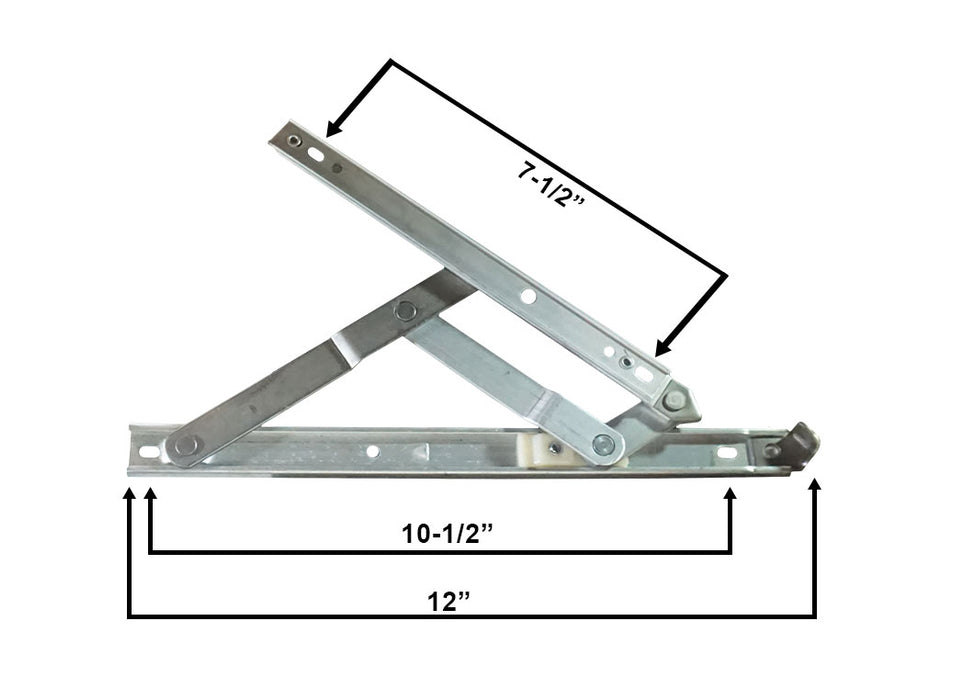 WRS Truth Hardware 12" Aluminum 4-Bar Hinge - .909" Base Width
