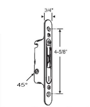 WRS Deadlatch Mortise Lock with Trimplate  -  4-5/8"