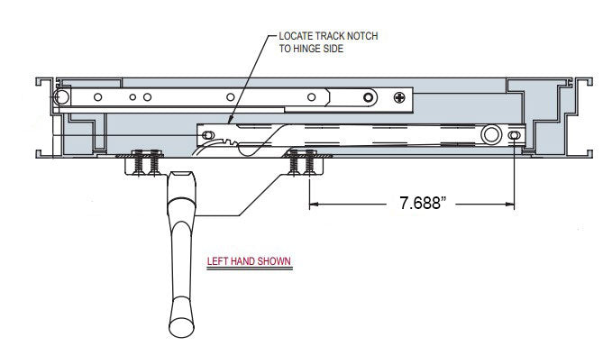 WRS Truth Hardware Left Hand Single Arm Operator 11", Front Mount - Brushed Nickle