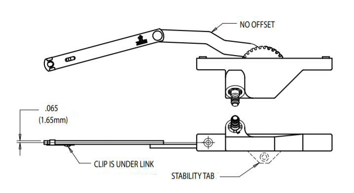 WRS Truth Hardware 5-7/16" Left Hand Dyad Awning/Casement Operator with Stability Tab - White