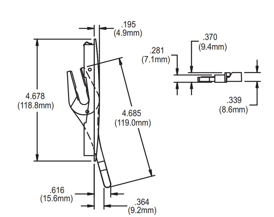 014-162-32 Truth Hardware Mirage Casement Handle and Escutcheon