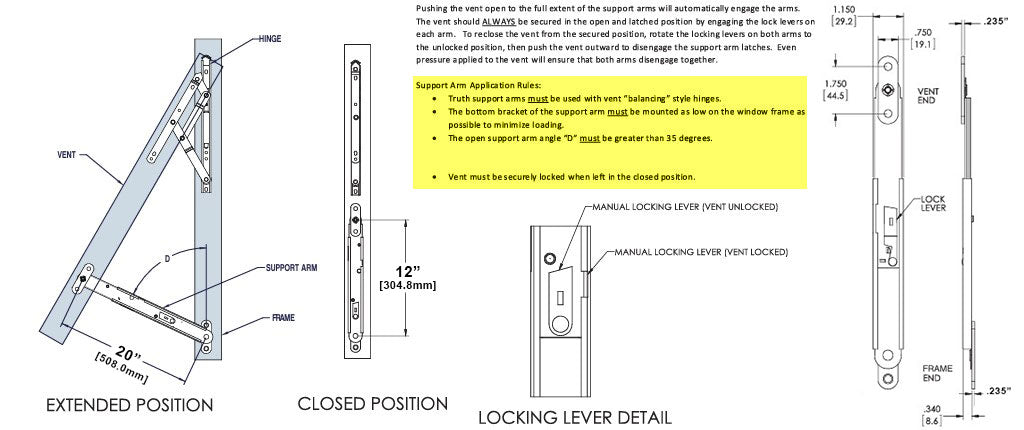 WRS Truth Hardware 20" Support Arm - .235 Brackets