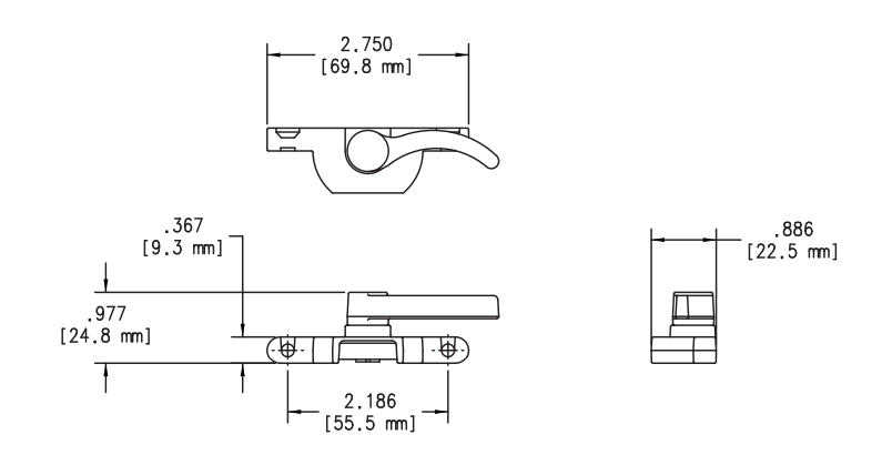 WRS Truth Hardware Right Hand Internal Sweep Lock - White