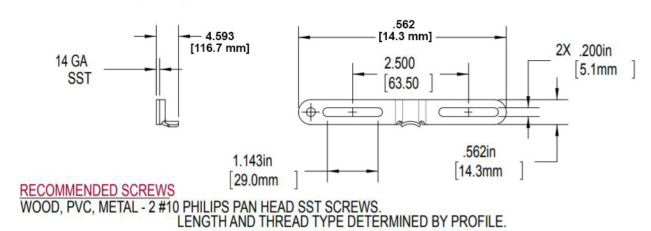 WRS Truth Hardware Stainless Steel Casement Keeper - 9/16" Height