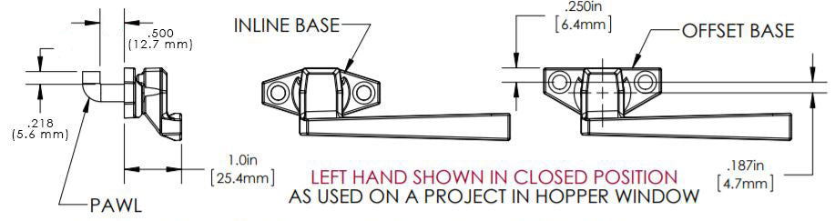 Truth In-Line Cam Handle with Pawl - White
