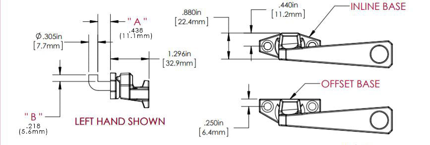 WRS Truth Left Hand Concealed Pawl Pole Hook Cam Handle (Project In, In-Line Base) - Nickel Bronze