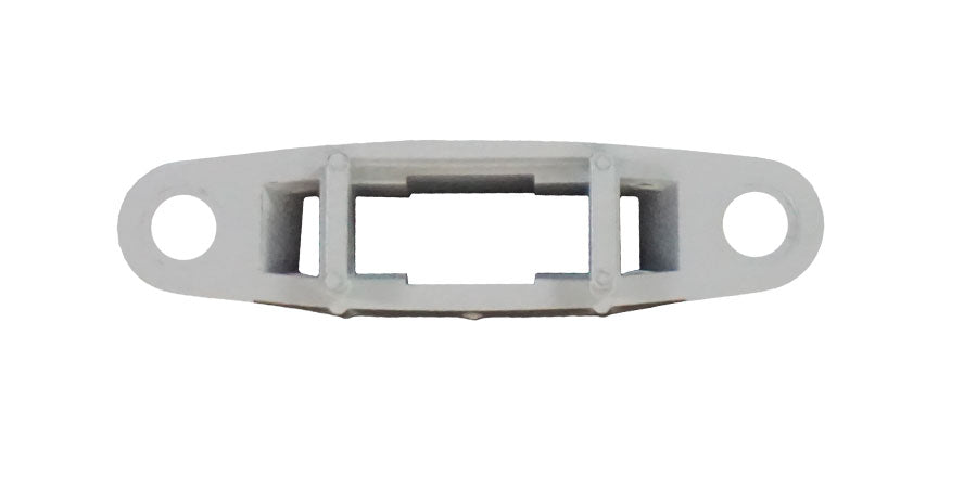 Aluminum & Wood Telescoping Push Bar Escutcheon - White Plastic