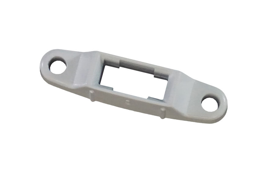Aluminum & Wood Telescoping Push Bar Escutcheon - White Plastic
