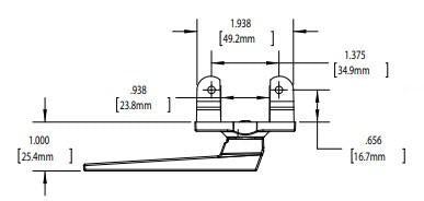 WRS 1.938" Right Hand Projection Cam Handle with Pole Hole - Chestnut Bronze
