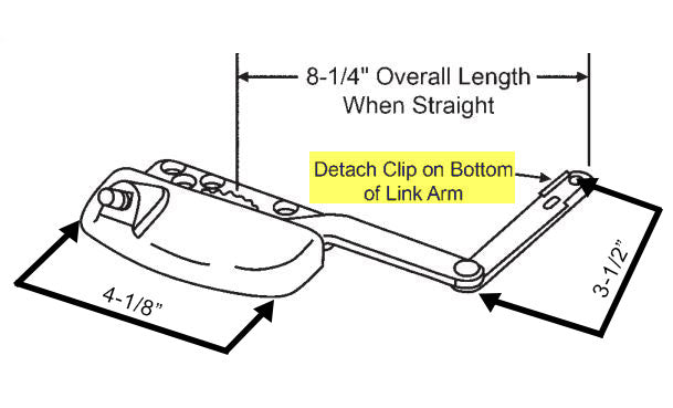 WRS Truth Hardware Ellipse Dyad Split Arm Operator - 3-1/2", White