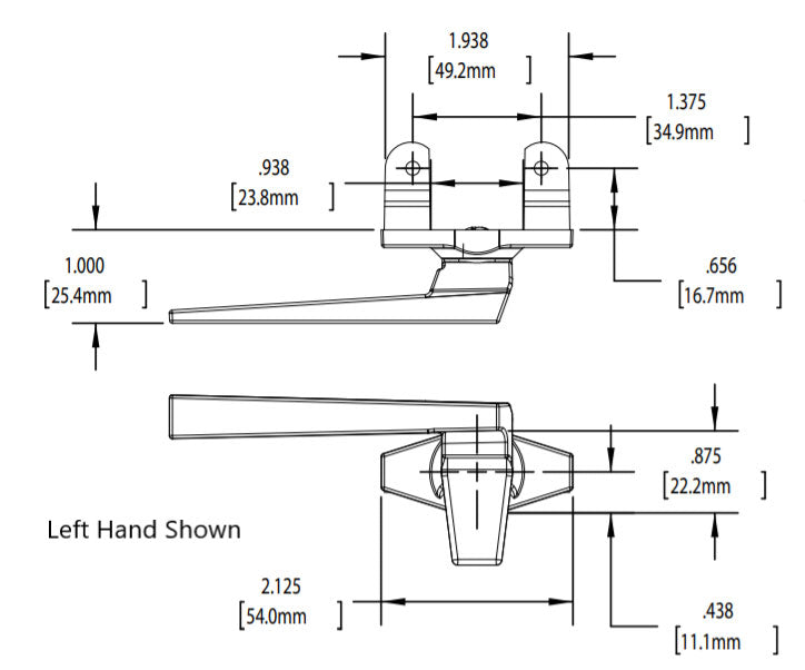 Truth Left Hand Project Out, In-Line Angle Base Cam Handle