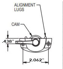 Truth Entrygard Cam Lock with Lugs - White
