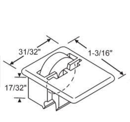 Window Roller Housing with Brass Wheel