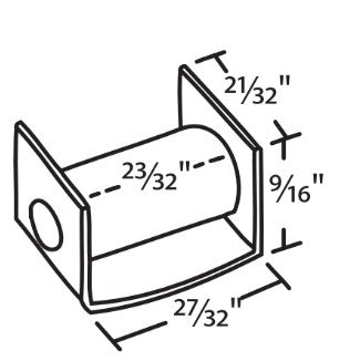 WRS 27/32" Sliding Window Roller Assembly - Steel