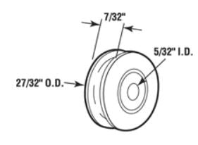 WRS Concave Sliding Window Roller - 27/32" Diameter