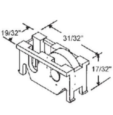 WRS 31/32" Sliding Window Roller - Nylon
