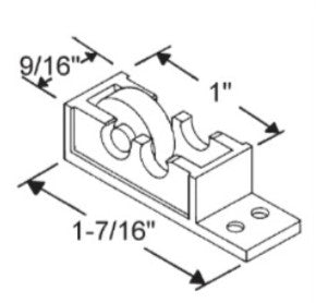 WRS Window Roller & Housing - Brass Wheel