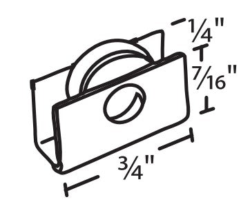 WRS 1/2" Sliding Window Roller & Housing - Delrin, Aluminum