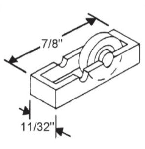 WRS 7/8" Sliding Window Roller Assembly