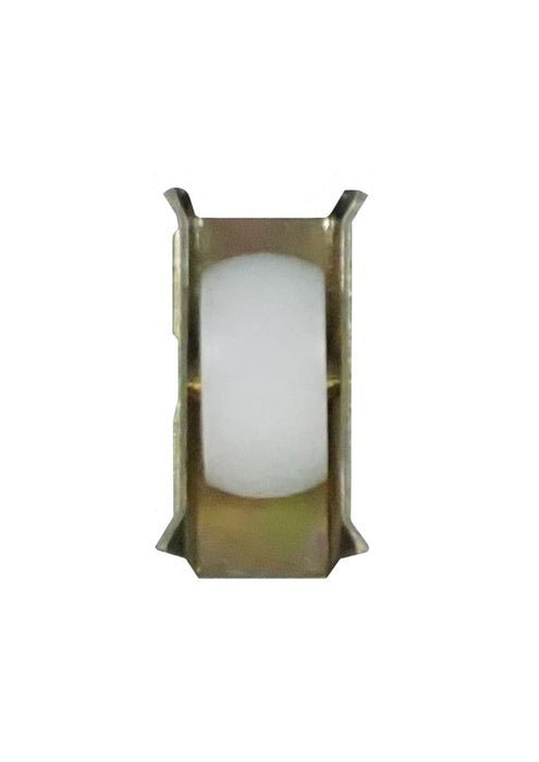 WRS 1/2" Roller & Housing - Brass Coated Housing, White Nylon Wheel