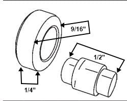 WRS Sliding Window Roller & Axle - Brass