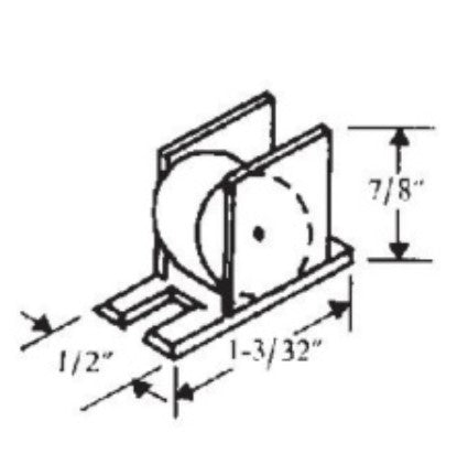 WRS 1-3/32" Nylon Roller & Housing - Flat Wheel